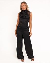 Petal & Pup - Brinley One Shoulder Jumpsuit - Black