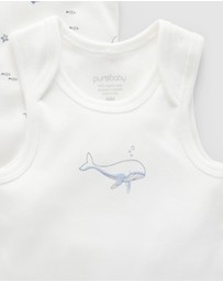 Purebaby - 2 Pack Singlet Bodysuit-Babies