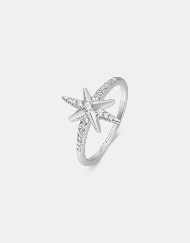 Ania Haie - Ania Haie Silver Eight-Pointed Star Signet Ring