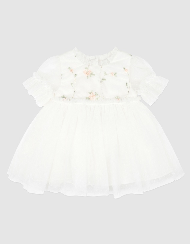 Bebe by Minihaha - Tulle Emb Floral SS Dress