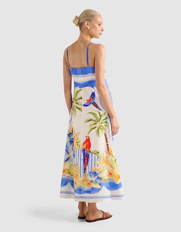 Forever New - Bianca Printed Linen Midi Dress