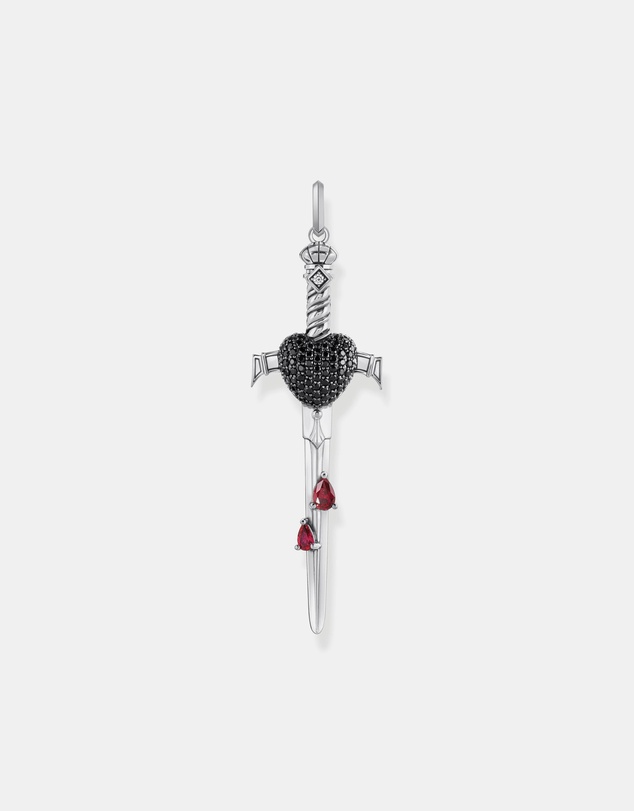 THOMAS SABO - Sword pendant with black and red stones