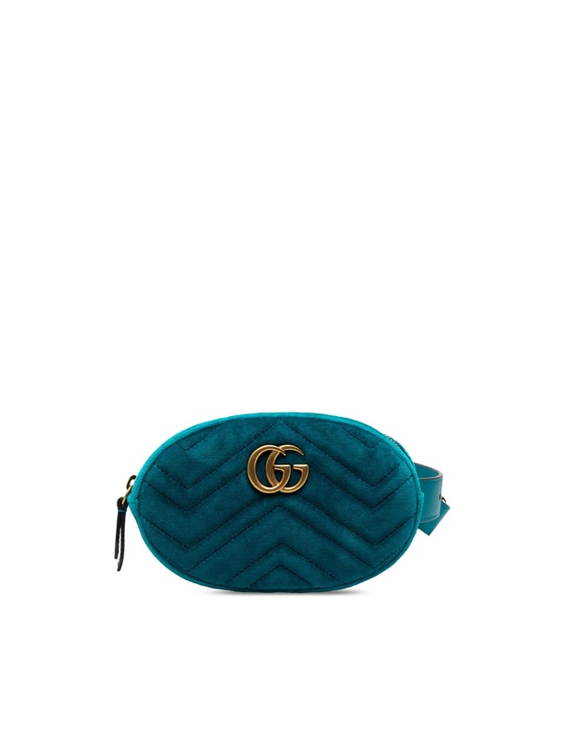 Pre-Loved by Azura Reborn - Pre-Loved GG Marmont Velvet Matelasse Belt Bag