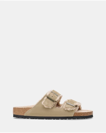 Birkenstock - Arizona Shearling Suede Sandals - Women's