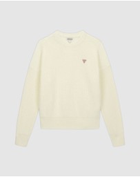 GUESS Jeans - GUESS JEANS Long Sleeve Crew Neck Mini Triangle Sweater