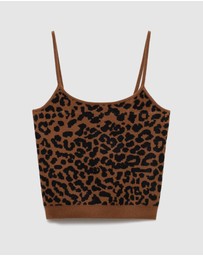 M.N.G - Leopard-Print Knitted Top