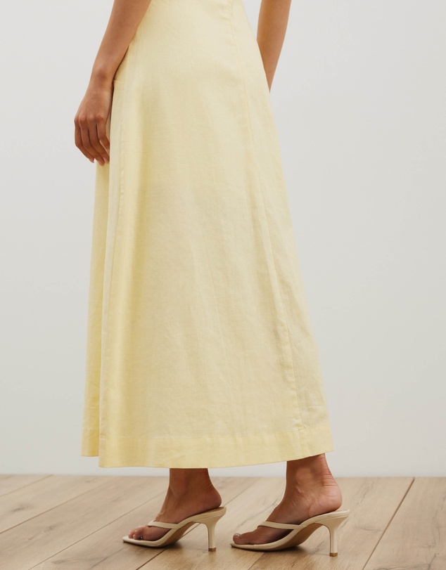 Atmos&Here - Stephanie Linen Blend Wrap Front Midi Dress