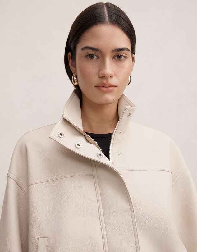 Forever New - Shay Faux Leather Funnel Neck Bomber Jacket