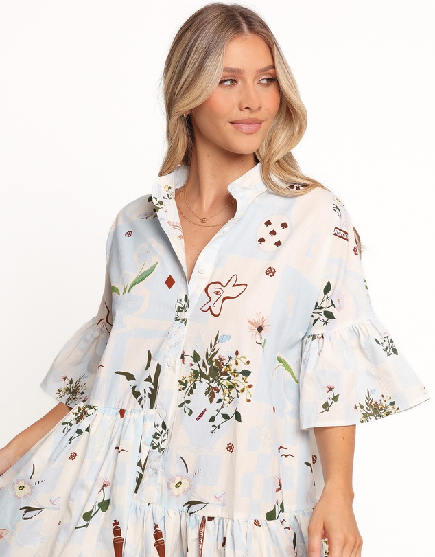 Petal & Pup - Marguerite Mini Dress - Blue Floral