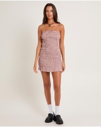 Subtitled - Sandra Gingham Bandeau Mini Dress