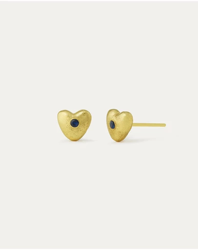 Ottoman Hands - Marina Blue Heart Stud Earrings