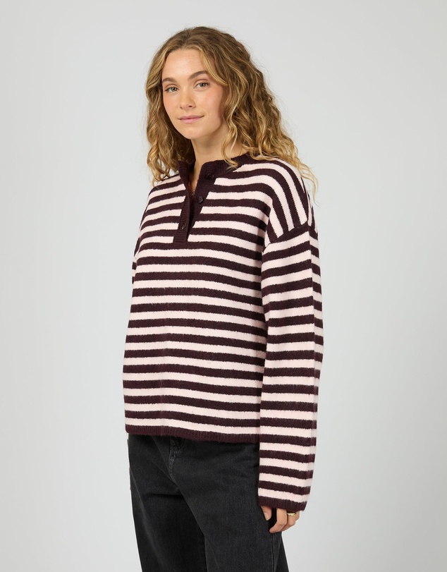All About Eve - Flossie Stripe Knit Wine
