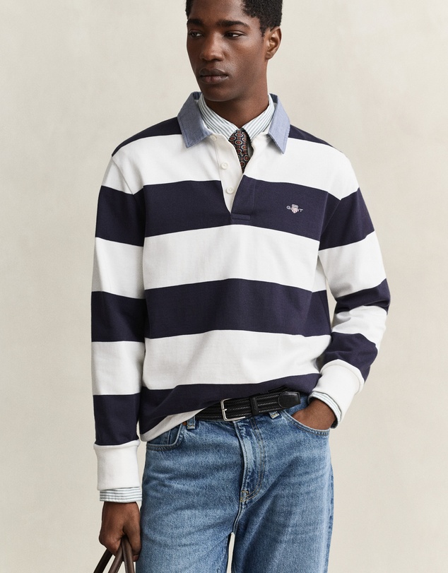 Gant - Chambray Collar Striped Heavy Rugger