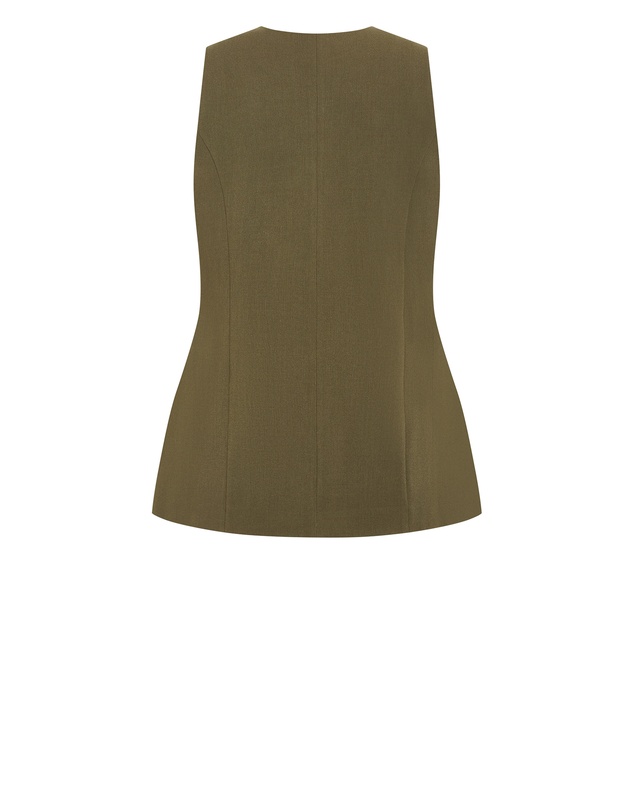 City Chic - Plus Size Tori Vest - khaki