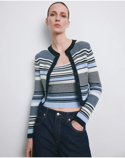 M.N.G - Stripped Knit Cardigan