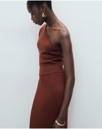 M.N.G - Asymmetrical Combined-Knit Dress
