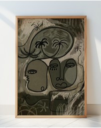 Olive et Oriel - Unwind Along The Palm Path by Shatha Al Dafai Art Print