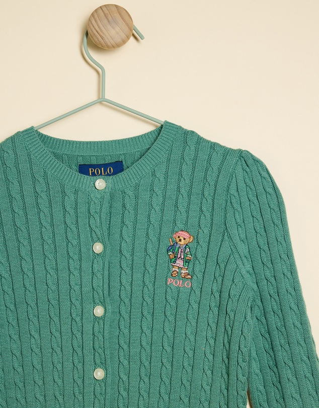 Polo Ralph Lauren - Polo Bear Mini Cable Cotton Cardigan - Kids