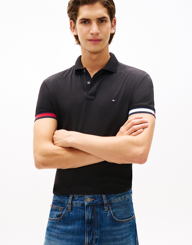 Tommy Hilfiger - Slim Fit Interlock Knit Tipped Polo Shirt
