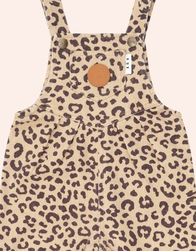 Huxbaby - Leopard Print Denim Overalls - Babies
