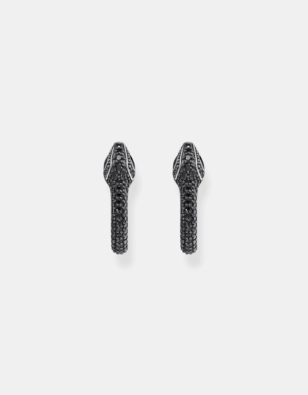 THOMAS SABO - Snake hoop earrings with black zirconia