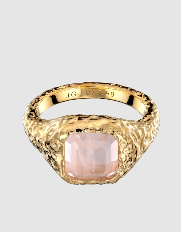 Haze & Glory - Pink Rose Cocktail Ring - Gold
