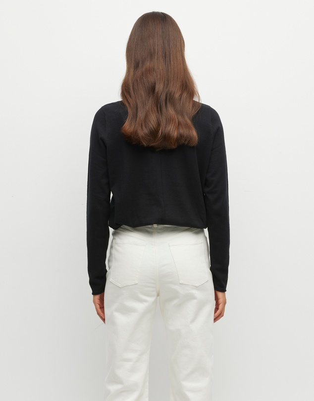 JH Lounge - JHL Crew L/S T (Fine Cotton Cashmere) Black