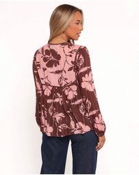 Petal & Pup - Nyla Top - Pink Brown Floral