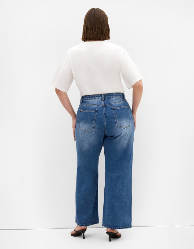 City Chic - Plus size Harley Fit Harriet Wide Leg Short Jean - light wash