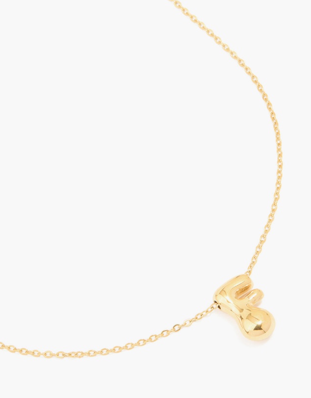 Lovisa - Waterproof Gold Plated Stainless Steel Large Bubble Letter F Necklace