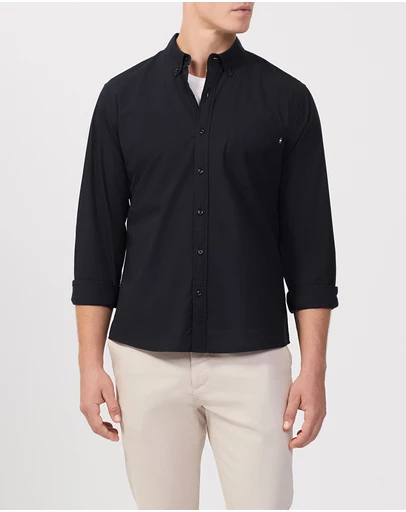 Van Heusen - Washed Sateen Twill Casual Shirt