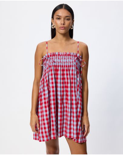Blue & Red Gingham
