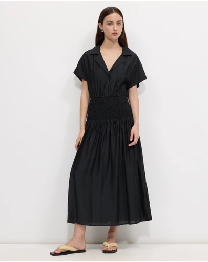 Calli - Malik Shirred Waist Shirt Dress
