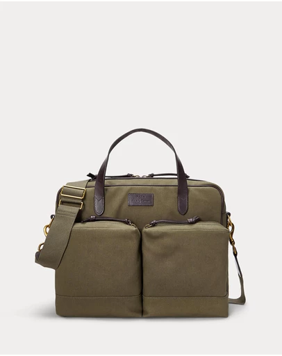 Polo Ralph Lauren - Leather-Trim Canvas Commuter Bag
