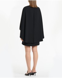 Carla Zampatti - Black Crepe Cape Mini Dress