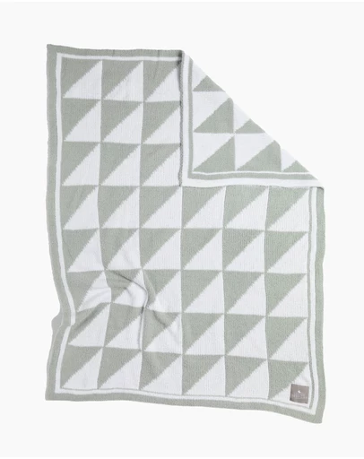 Living Textiles - Chenille Blanket - Sage Triangles