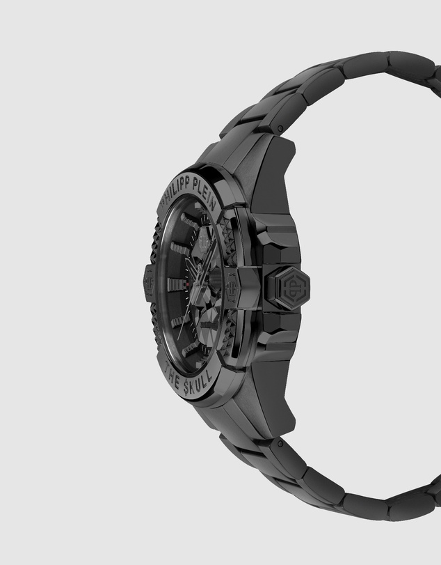 Philipp Plein - The $Kull - 44mm BlackBlack Dial and Stainless Steel Strap