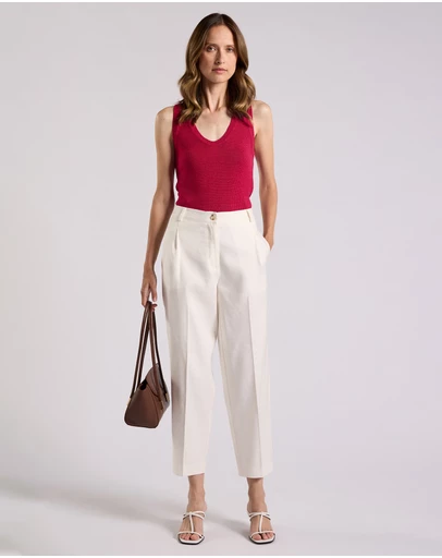 David Lawrence - Alima Stretch Linen Pants