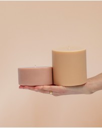 porter green - escc large pillar candle soy-blend unscented candles