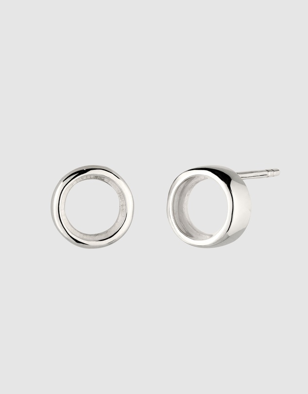 Elli Jewelry - Rock Crystal Circle Stud Earrings in 925 Silver