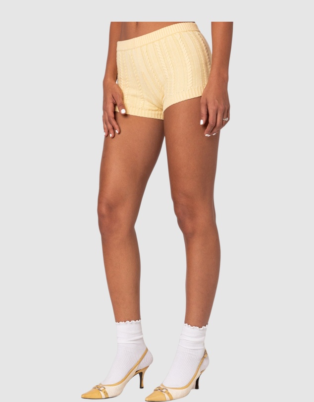 EDIKTED - Raegan Cable Knit Shorts