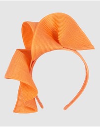 Max Alexander - Large Wavy Orange Racing Fascinator