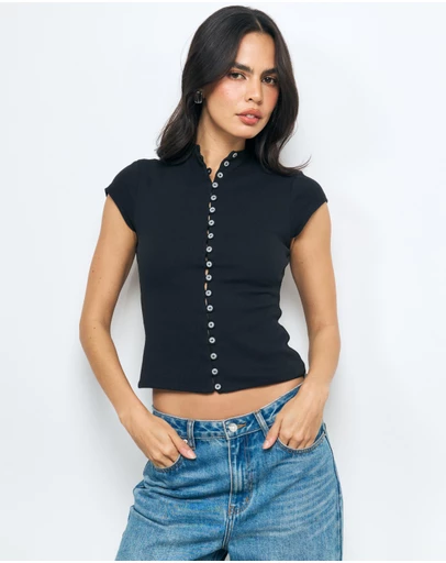 AERE - Sabine Button Down Top