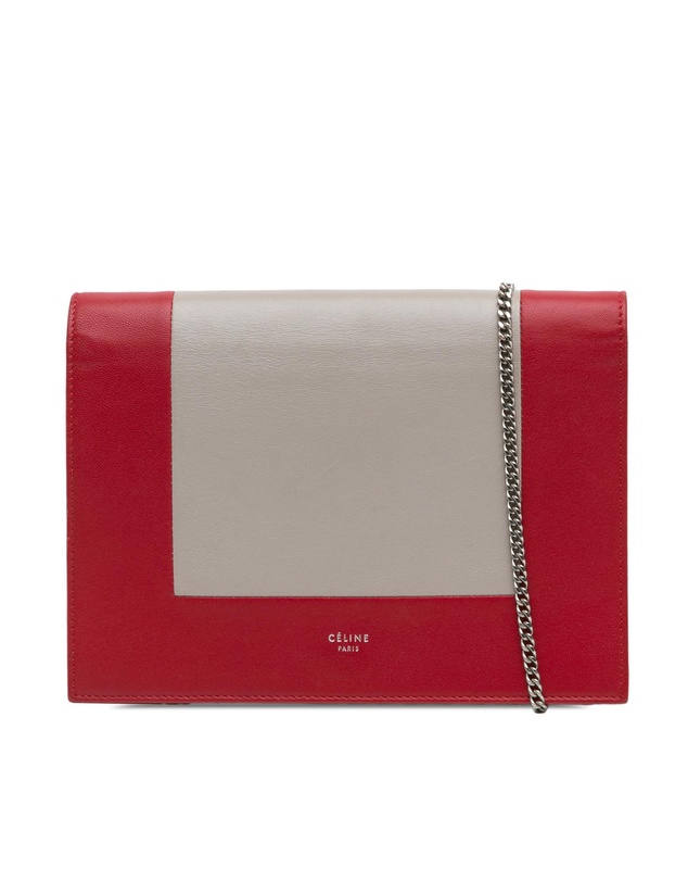 CELINE - Pre-Loved Frame Leather Wallet on Chain