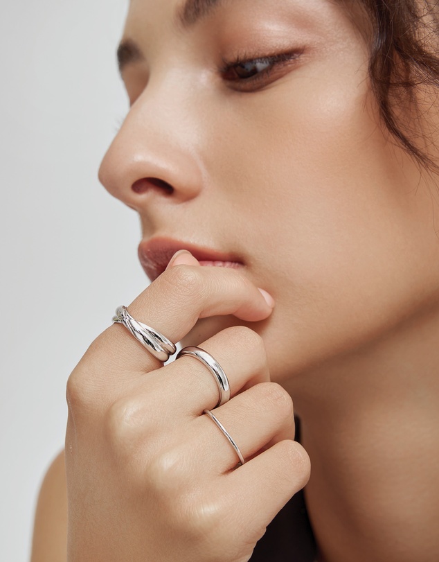 Ania Haie - Ania Haie Silver Cross Double Ring