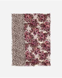 Ozwear Connection Uggs - 100% Australian Wool Print Scarf Red and Leopard