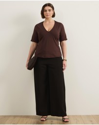 Atmos&Here Curvy - Deep V-Neck T-Shirt