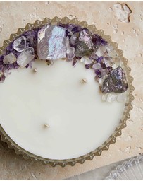 Silk Oil of Morocco - Spellbound Large Crystal Candle - Peace, Happiness & Joy