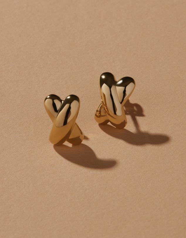 Najo - Bisous Yellow Gold Stud Earrings