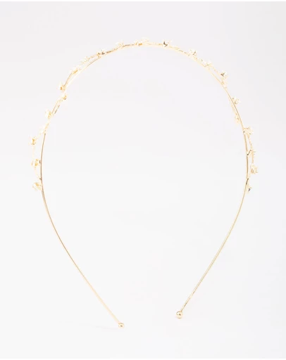 Lovisa - Gold Cubic Zirconia Dainty Vine Headband